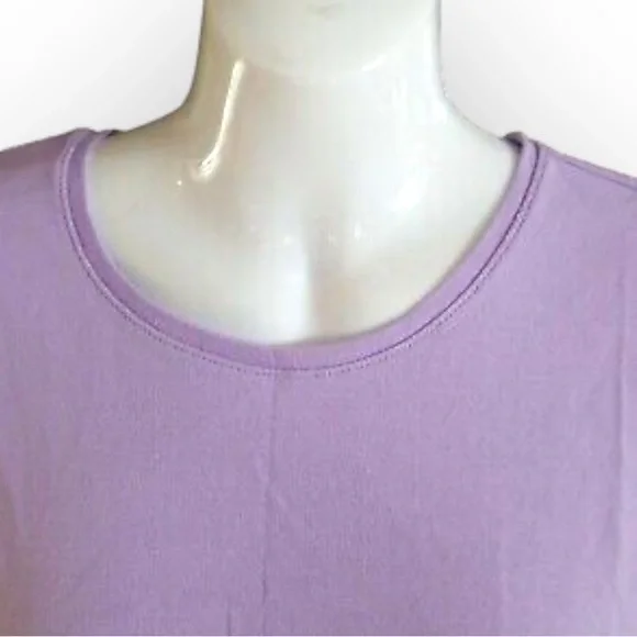 Croft & Barrow Womens Classic Short Sleeve Crew Neck Tee Top Lavender Purple M - Picture 9 of 12